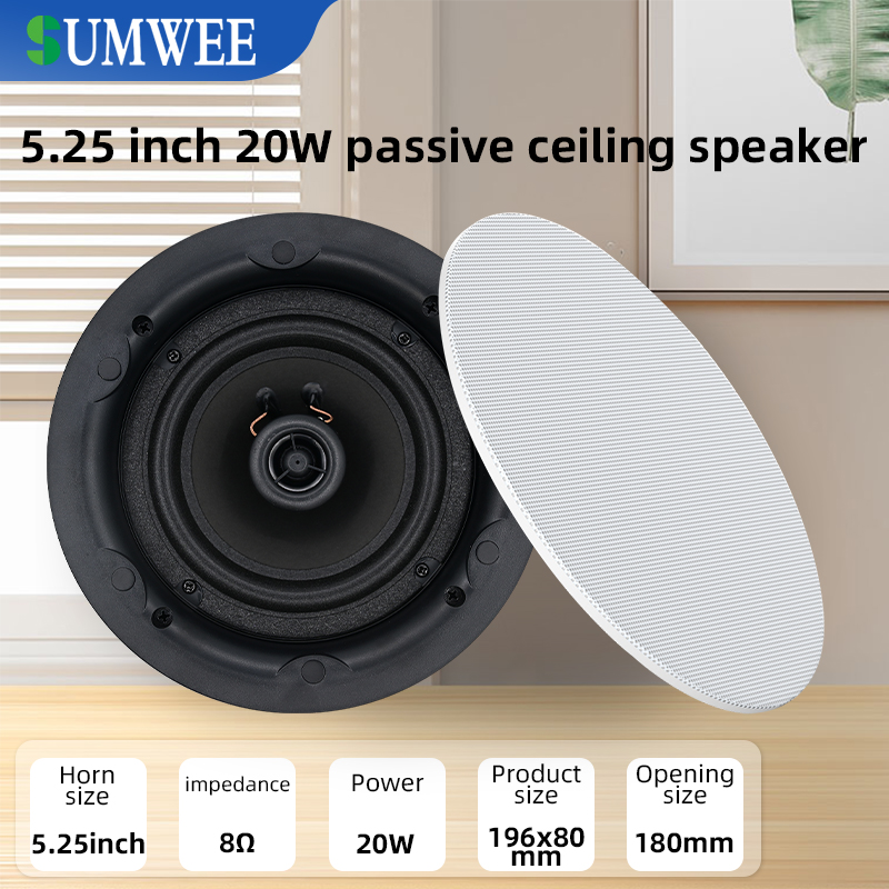 Audio Music For Background - 5.25 inch 8 ohm Ceiling Speaker