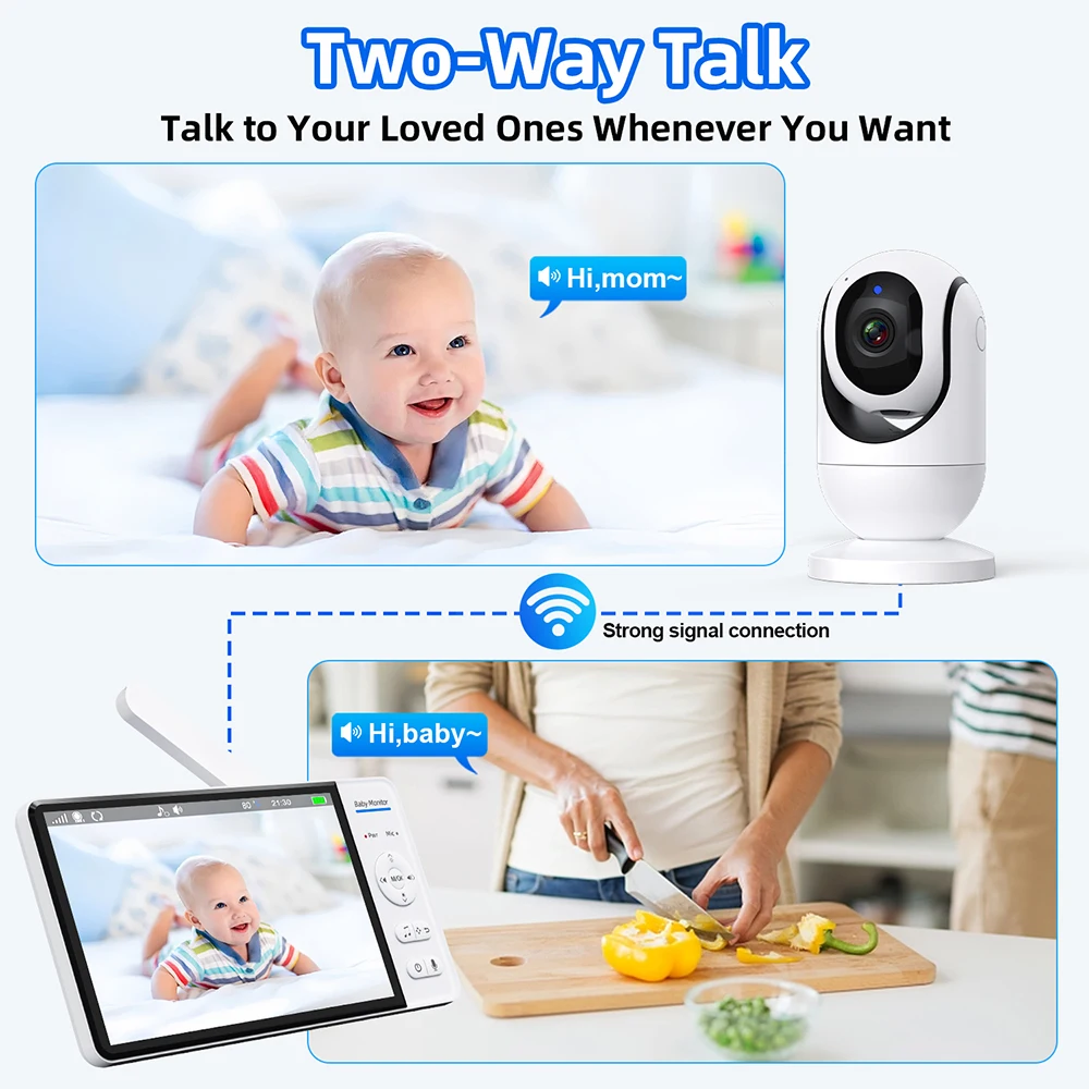 No WiFi 7 Inch Baby Monitor 2- - đánh giá và giá Audio Music Kids