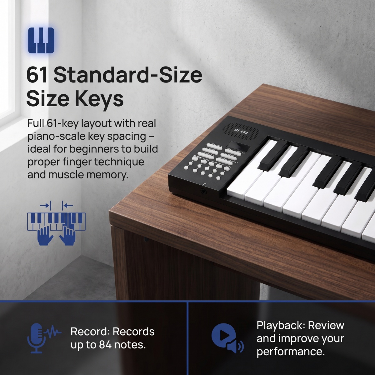 Miwayer Foldable Keyboard Pian - đánh giá và giá Keyboard Piano 61 Key